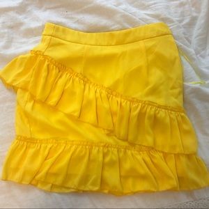 Super down yellow ruffle skirt